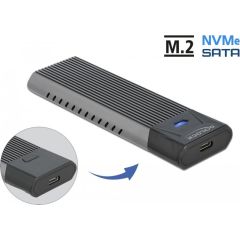 DeLOCK Externe behuizing voor M.2 NVMe PCIe of SATA SSD